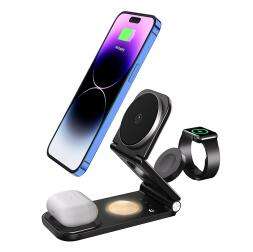 Cargador de <span class=keywords><strong>Batería</strong></span> Inalámbrico Magnético 4 en 1, Cargador Rápido para <span class=keywords><strong>iPhone</strong></span> 15, <span class=keywords><strong>Batería</strong></span> <span class=keywords><strong>Externa</strong></span> - Product Image 2