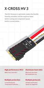 1/2/4PCS FLYCOLOR X-CROSS HV3 60A/80A/120A/160A ESC sans balais 5-12S BL32 pour drone de course RC Quadcopter - Product Image 5