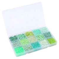 Kit de fabrication de bijoux personnalisé, perles en verre acrylique multicolores, fabrication de boucles d'oreilles, bracelets, fabrication de bijoux DIY, OEM, ODM, étiquette privée, vente en gros