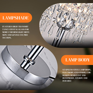 Dimmable Led pha lê Đèn bàn Kim Loại Cơ sở AC tương thích hiện đại có thể điều chỉnh mắt-chăm sóc thân thiện với môi cho phòng ngủ phòng khách - Product Image 2