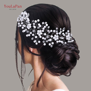 YouLaPan Cerchietto da Sposa con Perle e Cristalli, Accessorio <span class=keywords><strong>per</strong></span> Capelli Argento, Fascia <span class=keywords><strong>per</strong></span> Capelli da Matrimonio, Decorazioni <span class=keywords><strong>per</strong></span> <span class=keywords><strong>Damigelle</strong></span>, <span class=keywords><strong>Accessori</strong></span> <span class=keywords><strong>per</strong></span> Capelli HP795 - Product Image 3