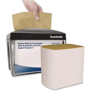 Boardwalk BWK6000INTK 6,3 pouces. X 8,5 pouces Serviettes en papier kraft interpliées 1 pli - 12 par carton - Product Image 5