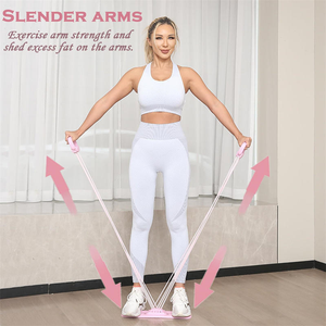 調節可能な弾性フットペダル抵抗バンド、肩と胸のエクスパンダー、フィギュアエイトヨガバックトレーナー、ホームフィットネスセット、ジム - Product Image 2