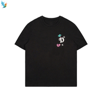 T-shirt graphique noir surdimensionné pour homme avec imprimé « D » Palm & Broken Heart, style streetwear