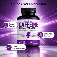 Capsules de caféine OEM, complément énergétique avec caféine, ginseng, vitamine B12, stimulant l'énergie, la concentration et les performances
