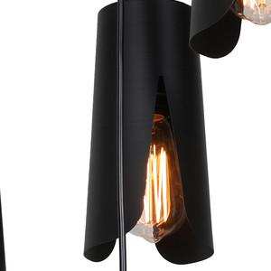 Créatif européen Chambre Salle À Manger cuisine <span class=keywords><strong>4</strong></span> Tête noir en métal décor E27 Lustre lumière - Product Image 4