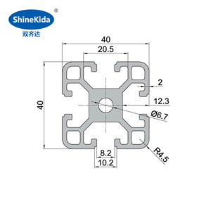Profilo in <span class=keywords><strong>Alluminio</strong></span> Estruso con Scanalatura a T 40 Colore Argento 4080 e Profilo a V Nero Tipo C - Product Image 3