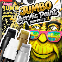 Marqueur acrylique à pointe large de 15 mm pour graffitis muraux, dessin artistique, affiches DIY, peinture et marquage audacieux