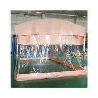 Petite tente de jardin préfabriquée, imperméable et mobile avec éclairage, structure en acier rétractable pour événements en plein air