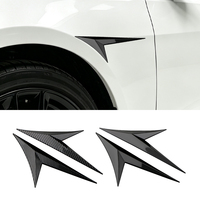 Autocollant latéral de garde-boue de voiture à motif fibre de carbone, ailettes de requin, autocollant universel pour personnalisation de carrosserie automobile