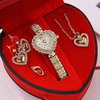 FM-01, el Más Reciente, Regalo para el Día de San Valentín, Juego de Joyería, Reloj de Mujer, Regalo de Moda, Juego de Diamantes, Reloj de Cuarzo con Forma de Corazón