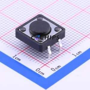 K2-1103DP-B4SW-04 Tactile Switch Through hole-4P,12x12mm Switch Single Pole Single Throw Round Button 2.5N Through Hole - Product Image 1