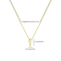Cadena de Acero Inoxidable, Collar con Cruz Pequeña, Cadena de Quilla de Oro de 18K con Colgante de Cruz Perforada