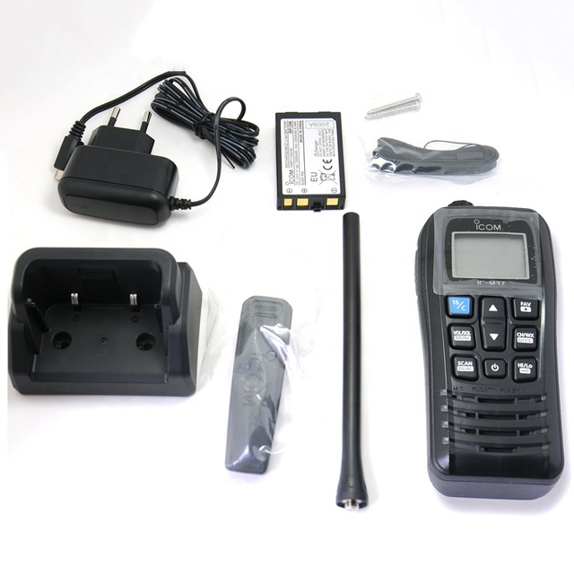 Icom IC-M37 IP57 6W Float Flash VHF Marine Handheld Walkie Talkie Two Way Radio for Boat With LCD Display