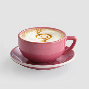 Bộ cốc sứ 11OZ bán buôn, cốc cà phê cappuccino, in logo tùy chỉnh, bộ cốc và đĩa sứ cho quán cà phê, khách sạn - Product Image 2