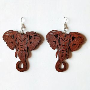 Esagerato Elefante <span class=keywords><strong>Africano</strong></span> Di <span class=keywords><strong>Legno</strong></span> Geometriche Orecchini A Cerchio della Cavità di Modo di <span class=keywords><strong>legno</strong></span> inciso orecchini - Product Image 6