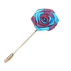남성용 웨딩 약혼 리본 장미 크리스탈 라인스톤 핀 실버 마감 9cm - Product Image 2