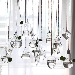 Nouveauté : Vases suspendus en verre borosilicate, style moderne et minimaliste, pour culture hydroponique, petites bouteilles suspendues, pour jardinage intérieur, décoration d'intérieur, ensemble de plantes - Product Image 3