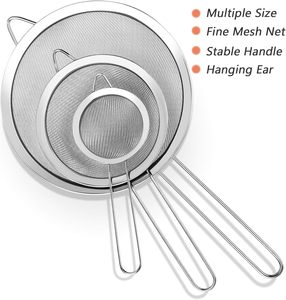 Ensemble de passoires en maille métallique écologiques, accessoires de cuisine, passoire à aliments en acier inoxydable - Product Image 3