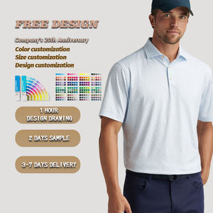 OEM broderie polyester spandex respirant régulier à manches courtes anti-rides imprimé polos de golf logo personnalisé - Product Image 1