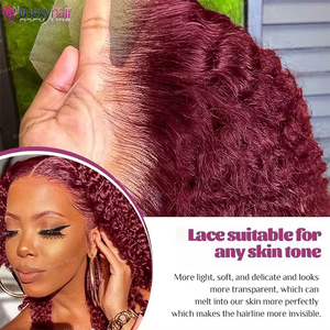 双拉生印度头发99J彩色红酒缅甸卷发产品高清蕾丝假发处女头发供应商黑色女性假发 - Product Image 4