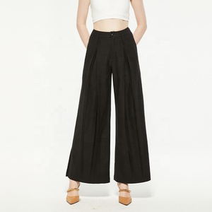 <span class=keywords><strong>Pantaloni</strong></span> Casual <span class=keywords><strong>neri</strong></span> di <span class=keywords><strong>alta</strong></span> qualità da donna <span class=keywords><strong>pantaloni</strong></span> lunghi pieghettati in Chiffon <span class=keywords><strong>con</strong></span> <span class=keywords><strong>bottoni</strong></span> larghi <span class=keywords><strong>a</strong></span> <span class=keywords><strong>vita</strong></span> <span class=keywords><strong>alta</strong></span> - Product Image 2