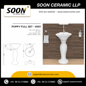 Lavabo de pedestal completo de artículos sanitarios de nueva colección para aplicaciones de hotel y oficina en casa - Product Image 6