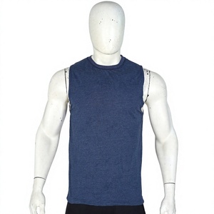 Men's Customized Gym <b>Top</b> <b>Racer</b> Back Singlet Sleeveless Loose Sports Vest Cotton Polyester Quick Dry Breathable Eco-Friendly <b>Tank</b> - Product Image 1