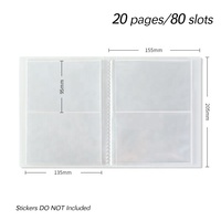 Livre de rangement pour autocollants à ongles en plastique de 80 pages, album de présentation 3D double face pour collectionner les autocollants et décalcomanies pour ongles en gel, compatible OEM