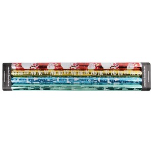 Rouleau de papier cadeau personnalisé à thème de Noël, écologique, en papier métallisé, enduit d'un côté, recyclable, impression numérique - Product Image 3