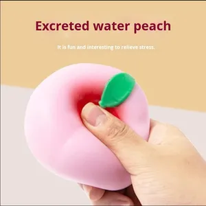 Peach Squishy Stress Relief <b>Toy</b> - Cute Fruit Squeeze <b>Toy</b> for Office <b>Desk</b> Fidget Sensory <b>Toy</b> - Product Image 3