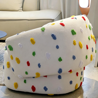 Vente directe usine : Fauteuil de loisirs créatif à pois, design artistique, couleur crème, canapé individuel personnalisable