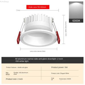 Downlight LED Empotrable Moderno con Clasificación IP65, Alto Brillo, Borde Estrecho, Antideslumbrante, con Reproducción Cromática Ra90 para Iluminación Interior - Product Image 5