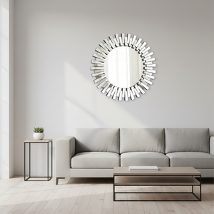 Specchio Decorativo Bianco e Nero a Forma di Sole per Arredamento Chic, Design d'Interni per Soggiorno, Elemento Decorativo <span class=keywords><strong>da</strong></span> Parete - Product Image 3