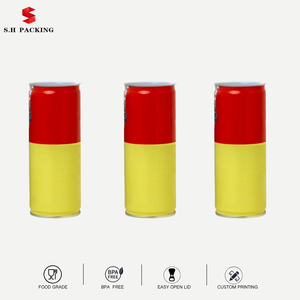Latas Redondas <span class=keywords><strong>de</strong></span> Metal <span class=keywords><strong>de</strong></span> 250 ml para Cócteles y Café Frío con Tapa <span class=keywords><strong>de</strong></span> Estaño, 200 g - Product Image 1