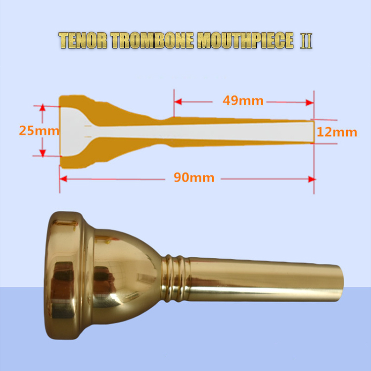 Beginnerstrombone B Platte Tenor Trombone Met Het Mondstuk Met Case, Handschoenen, Gouden Messing Windinstrumenten Posaune messing (Color : Gold