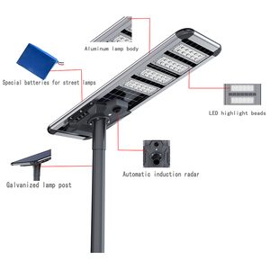 Lampadaires solaires LED intégrés super lumineux 150W 200W 250W 300W, étanches en aluminium pour extérieur IP66, pour projets routiers - Product Image 2