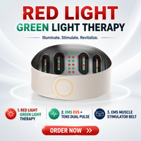 Ceinture d'exercice abdominale intelligente EMS, 6 modes, 16 niveaux d'intensité, masseur de taille, ceinture de tonification avec lumière rouge et verte