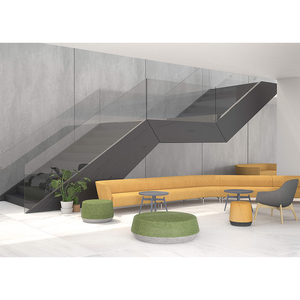 Divani Sezionali Curvi in Tessuto, Arredamento per Ufficio, Sala d'Attesa VIP, Sala Conferenze, Area Aperta, Divano Angolare con Cuscini - Product Image 2