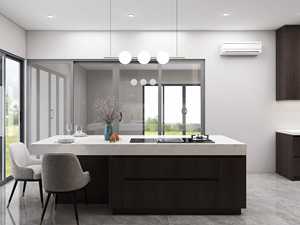 Gabinetes de Cocina Elegantes de Madera Maciza de Nogal Negro de Lujo con Encimera de Mármol - Product Image 3