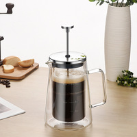 Cafetière en verre borosilicaté à double paroi isolée 350ml Presse à café Presse française en verre