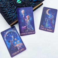 Vente en gros de cartes de tarot célestes XINKE, 78 cartes, impression couleur intégrale sur carton, coins arrondis, boîte avec guide, cartes mystiques oracle