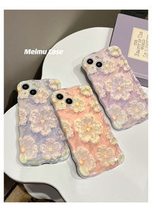 Funda para Teléfono con Pintura al Óleo de Flores Azules para iPhone 15 14 Pro Max 13 12 11 14 Plus, Funda Suave para Mujer - Product Image 2