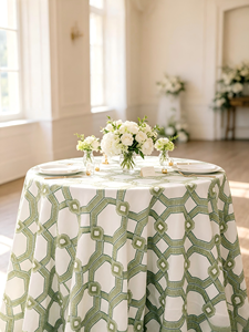 Low MOQ Wholesale Custom Printed Plant Pattern Tablecloth Cotton Linen Polyester Round <strong>Table</strong> <strong>Cover</strong> for Wedding Birthday Party - Product Image 5