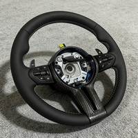 Volant de voiture en cuir pleine fleur avec cadre en fibre de carbone, style Vibration M, pour BMW F44 F45 F46 F30 F31 F34 F35 E71 E60 E90