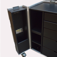 Flight case pour outils Backline à 5 tiroirs avec espace rack 3U et alimentation