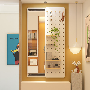 Modern Stylish Decoration Shelf <strong>Dressing</strong> <strong>Mirror</strong> Solid Wood Partition Cloak Rack Full Body <strong>Mirror</strong> - Product Image 1