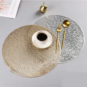 circular hollow table mat non-slip coffee coasters in the hotel or restaurant Eco-Friendly PVC cup mat placemat