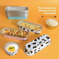 Moules à cupcakes rectangulaires en aluminium, mini-moules à pain, contenants pour muffins, moules à pâtisserie recyclables avec couvercle en PET de qualité alimentaire