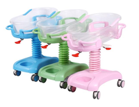 Lit de bébé de luxe réglable en hauteur et en angle par vérin à gaz / Chariot d'hôpital en ABS écologique pour nouveau-né